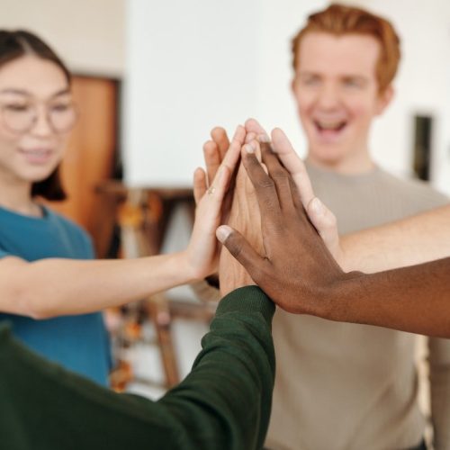 Group of People Doing High Five